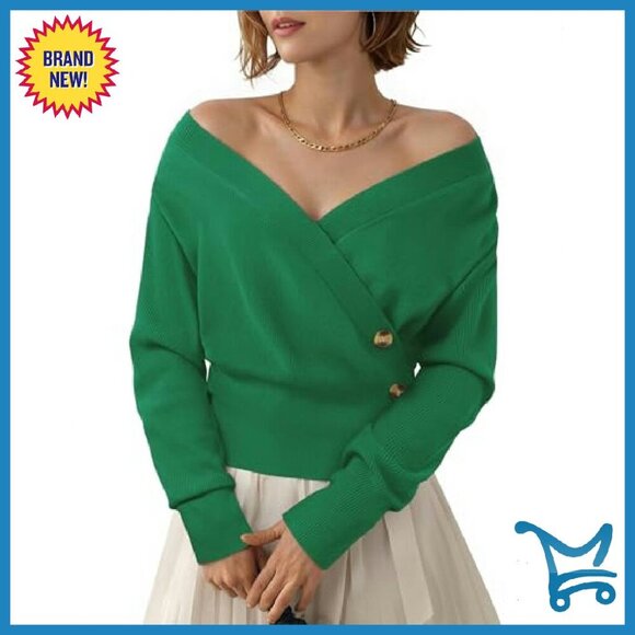 Soft V-Neck Pullover Sweater, Long Sleeve, Business Casual, Slouchy Fit - Picture 6 of 8